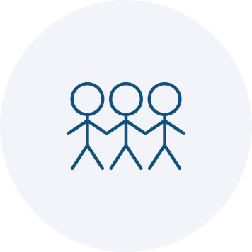 Three stick people icon