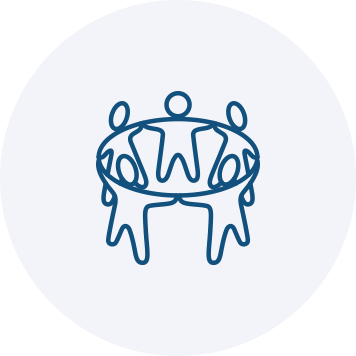 People holding hands in a circle icon