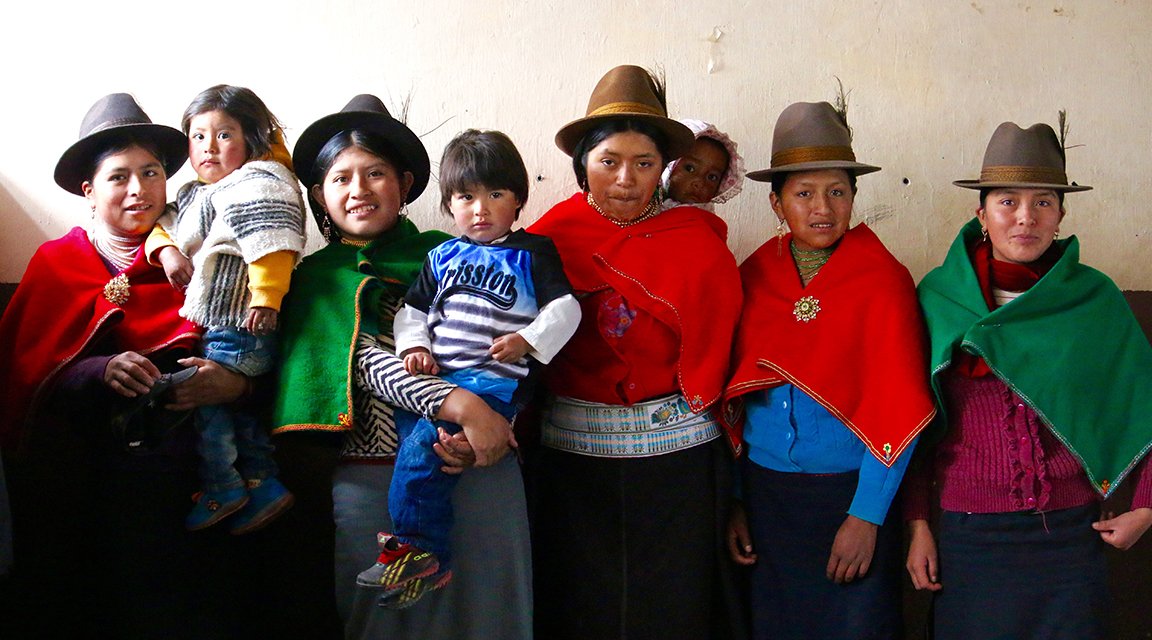 A group of young women and their children